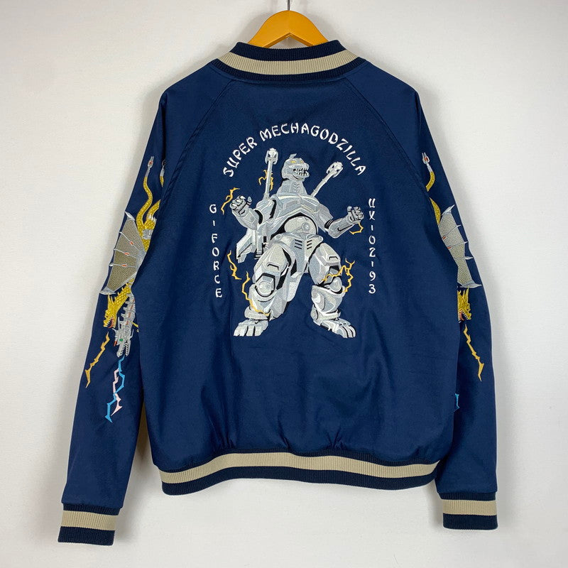 【中古品】【メンズ】 HOMEGAME ホームゲーム GOZZILA REVERSIBLE SOUVENIR JACKET ゴジラ リバーシブル スーベニアジャケット アウター 145-260611-yo-04-tei サイズ：L カラー：ブラック/ブルー 万代Net店