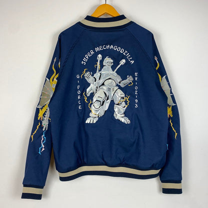 【中古品】【メンズ】 HOMEGAME ホームゲーム GOZZILA REVERSIBLE SOUVENIR JACKET ゴジラ リバーシブル スーベニアジャケット アウター 145-260611-yo-04-tei サイズ：L カラー：ブラック/ブルー 万代Net店