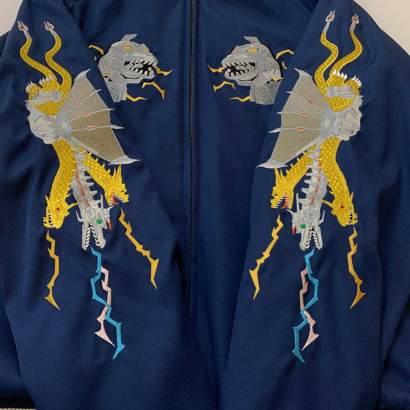 【中古品】【メンズ】 HOMEGAME ホームゲーム GOZZILA REVERSIBLE SOUVENIR JACKET ゴジラ リバーシブル スーベニアジャケット アウター 145-260611-yo-04-tei サイズ：L カラー：ブラック/ブルー 万代Net店