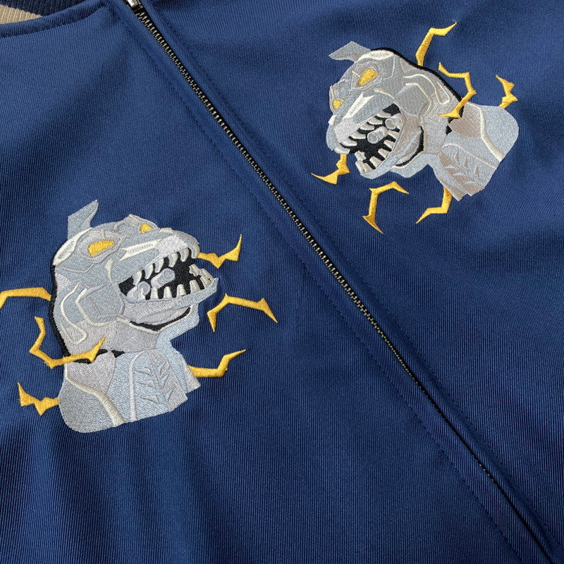 【中古品】【メンズ】 HOMEGAME ホームゲーム GOZZILA REVERSIBLE SOUVENIR JACKET ゴジラ リバーシブル スーベニアジャケット アウター 145-260611-yo-04-tei サイズ：L カラー：ブラック/ブルー 万代Net店
