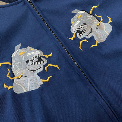 【中古品】【メンズ】 HOMEGAME ホームゲーム GOZZILA REVERSIBLE SOUVENIR JACKET ゴジラ リバーシブル スーベニアジャケット アウター 145-260611-yo-04-tei サイズ：L カラー：ブラック/ブルー 万代Net店