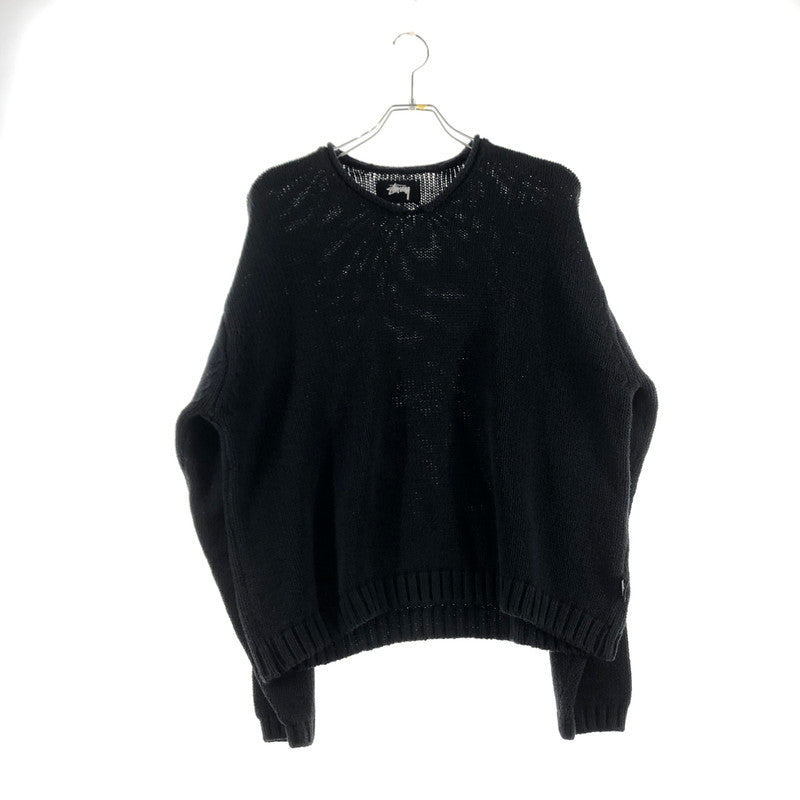 【中古品】【メンズ】 STUSSY ステューシー ROLL V NECK SWEATER 117289 ロール Vネック セーター 長袖 トップス ニット 142-260610-sa-03-tei サイズ：M カラー：ブラック 万代Net店
