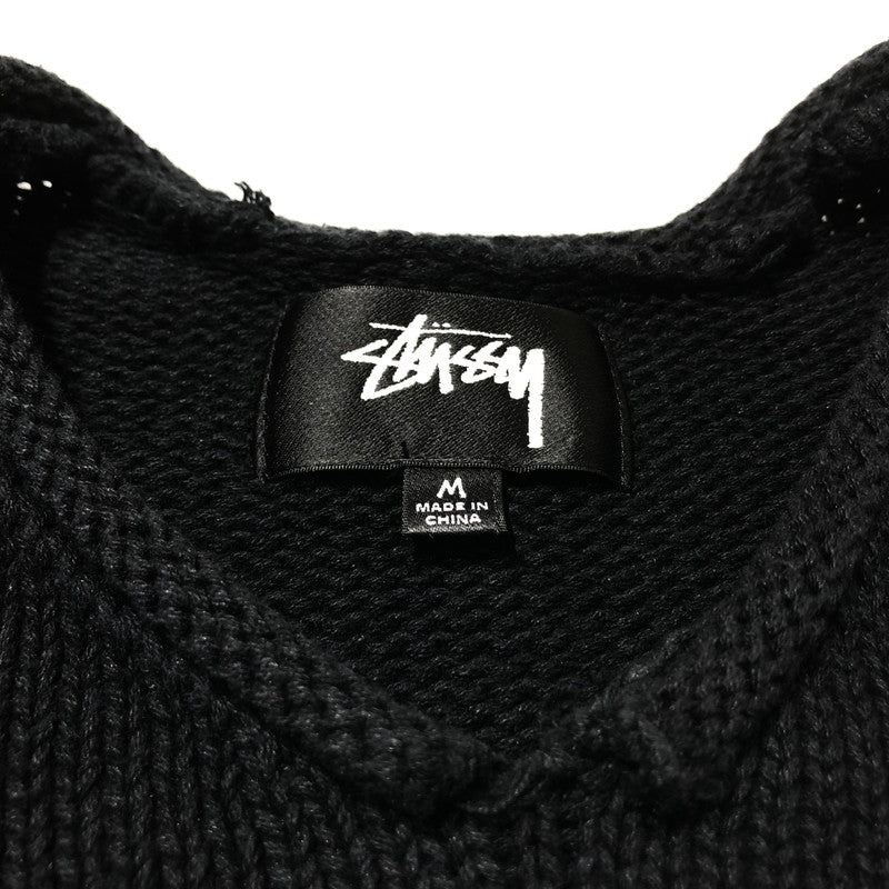 【中古品】【メンズ】 STUSSY ステューシー ROLL V NECK SWEATER 117289 ロール Vネック セーター 長袖 トップス ニット 142-260610-sa-03-tei サイズ：M カラー：ブラック 万代Net店