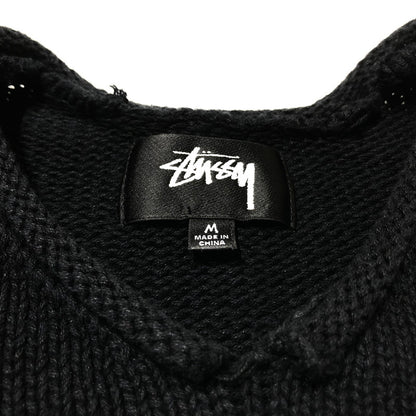 【中古品】【メンズ】 STUSSY ステューシー ROLL V NECK SWEATER 117289 ロール Vネック セーター 長袖 トップス ニット 142-260610-sa-03-tei サイズ：M カラー：ブラック 万代Net店