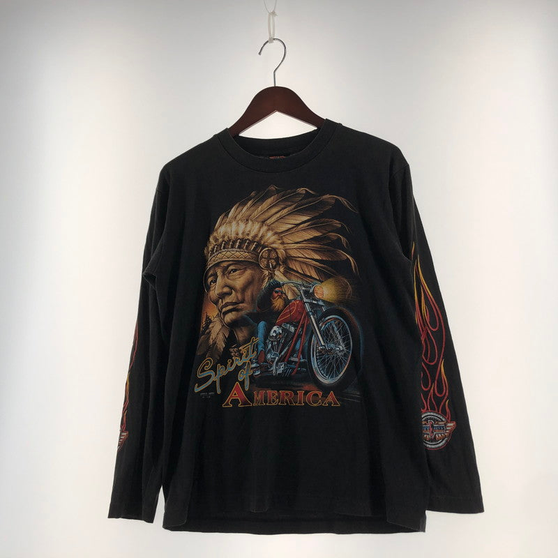 【中古品】【メンズ】 ROCK EAGLE ロックイーグル 90's SPIRIT OF AMERICA L/S TEE 90年代 スプリット オブ アメリカ ロングスリーブ Tシャツ 長袖 トップス 145-260610-sa-02-tei サイズ：M カラー：ブラック 万代Net店