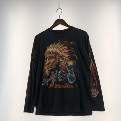 【中古品】【メンズ】 ROCK EAGLE ロックイーグル 90's SPIRIT OF AMERICA L/S TEE 90年代 スプリット オブ アメリカ ロングスリーブ Tシャツ 長袖 トップス 145-260610-sa-02-tei サイズ：M カラー：ブラック 万代Net店