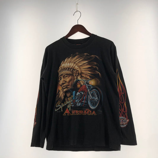 【中古品】【メンズ】 ROCK EAGLE ロックイーグル 90's SPIRIT OF AMERICA L/S TEE 90年代 スプリット オブ アメリカ ロングスリーブ Tシャツ 長袖 トップス 145-260610-sa-02-tei サイズ：M カラー：ブラック 万代Net店