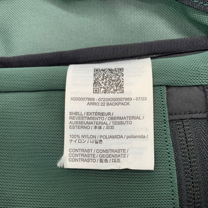 【現状渡し品】【メンズ】 ARC'TERYX アークテリクス ARRO 22 BACKPACK X000007969 アロー バッグパック カバン リュックサック デイパック 188-260613-ko-17-tei カラー：グリーン系/ブラック 万代Net店