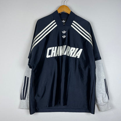 【中古品】【メンズ】 ADIDAS アディダス CHAVARRIA DAZZLE LS JERSEY KD1799 チャバリア ダズル ロングスリーブ ジャージ 長袖 トップス 148-260612-yo-05-tei サイズ：XS カラー：ネイビー 万代Net店