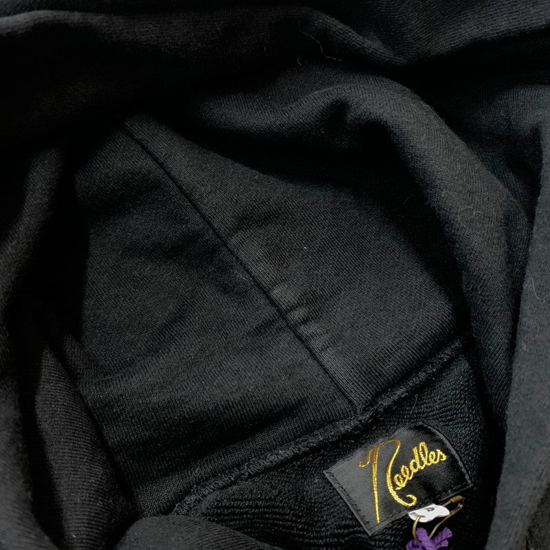 【中古品】【メンズ】 NEEDLES ニードルス × STUDIOUS ステュディオス 別注 コラボ SIDELINE GLITTER PULLOVER HOODIE MR450 サイドライン ラメ プルオーバー フーディ 長袖 トップス パーカー 140-260611-yo-06-tei サイズ：S カラー：ブラック 万代Net店