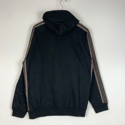 【中古品】【メンズ】 NEEDLES ニードルス × STUDIOUS ステュディオス 別注 コラボ SIDELINE GLITTER PULLOVER HOODIE MR450 サイドライン ラメ プルオーバー フーディ 長袖 トップス パーカー 140-260611-yo-06-tei サイズ：S カラー：ブラック 万代Net店