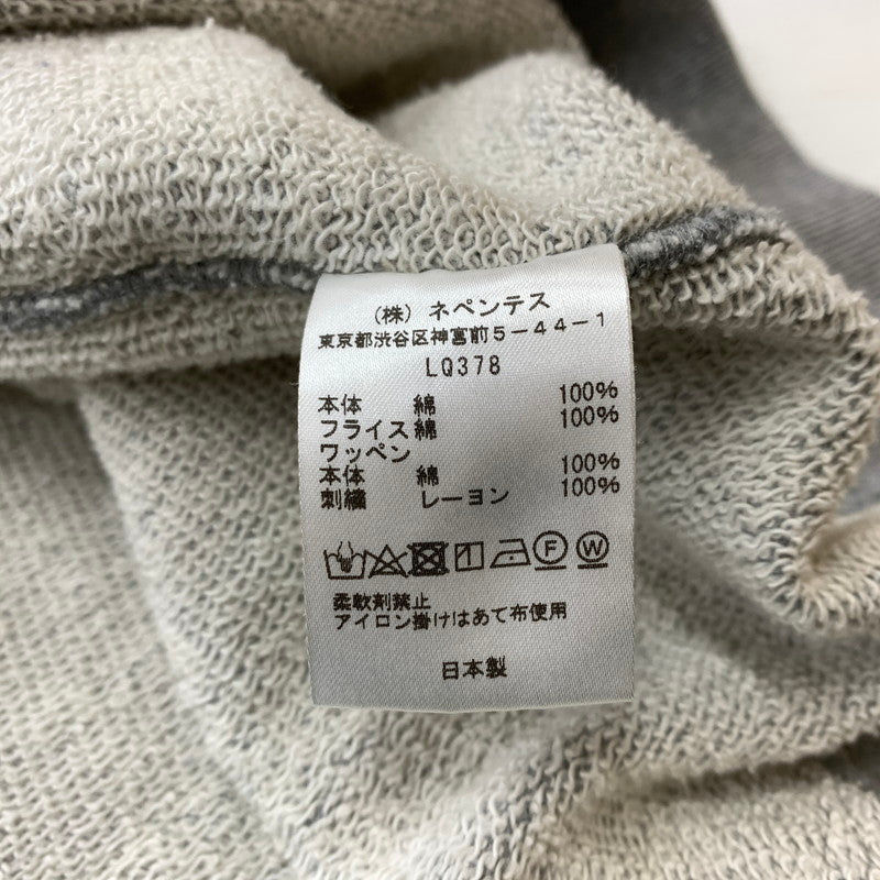 【中古品】【メンズ】 NEEDLES ニードルス × STUDIOUS ステュディオス 別注 コラボ 5ICONS PATCH SWEAT PO LQ378 アイコインズ パッチ スウェット 長袖 トップス トレーナー 140-260611-yo-09-tei サイズ：S カラー：グレー 万代Net店