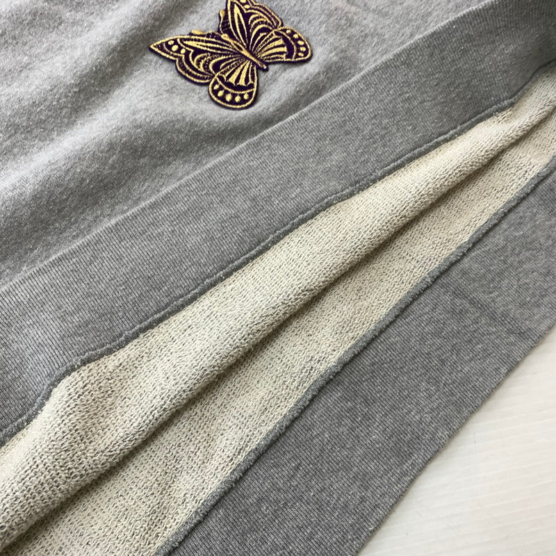 【中古品】【メンズ】 NEEDLES ニードルス × STUDIOUS ステュディオス 別注 コラボ 5ICONS PATCH SWEAT PO LQ378 アイコインズ パッチ スウェット 長袖 トップス トレーナー 140-260611-yo-09-tei サイズ：S カラー：グレー 万代Net店