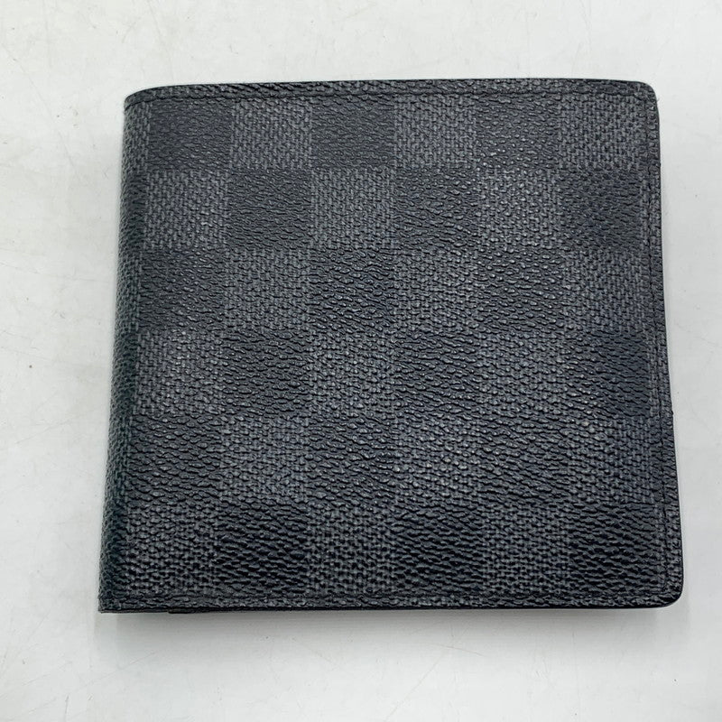【中古品】【メンズ】 LOUIS VUITTON ルイ・ヴィトン N62664 ダミエグラフィット ポルトフォイユ マルコ 財布 二つ折り コンパクトウォレット 179-260613-ko-04-tei カラー：ダミエ 万代Net店