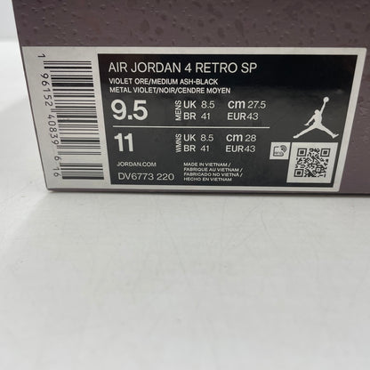 【中古品】【メンズ】 A MA MANIERE ア マ マニエール × NIKE ナイキ 別注コラボ AIR JORDAN 4 ”VIOLET ORE” DV6773-22 エア ジョーダン4 バイオレット オレ スニーカー 靴 シューズ 160-260619-sa-04-tei サイズ：27.5 カラー：グレー 万代Net店