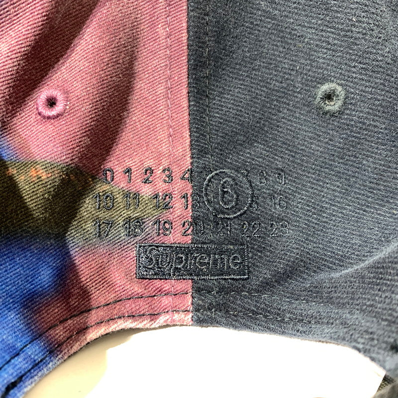 【中古品】【メンズ】 Supreme シュプリーム × MM6 Maison Margiela メゾン マルジェラ 別注 コラボ SPLIT 6-PANEL CAP スプリット 6パネルキャップ 帽子 149-260613-ko-11-tei カラー：マルチ 万代Net店