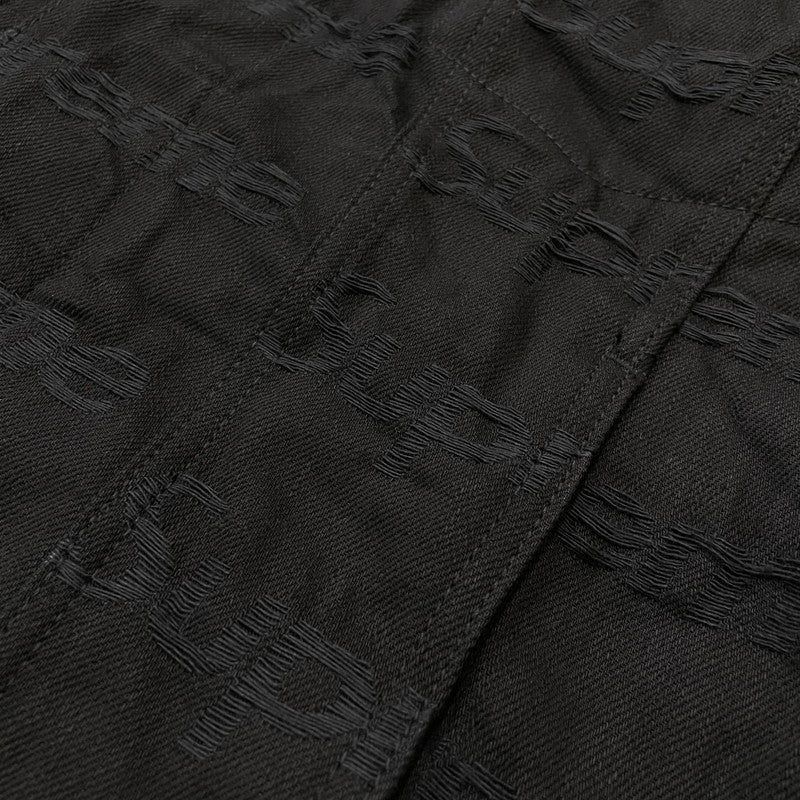 【中古品】【メンズ】 SUPREME シュプリーム 25FW JACQUARD LOGOS DENIM TRUCKER JACKET ジャガード ロゴ デニムトラッカー ジャケット ライトアウター Gジャン 149-260612-yo-01-tei サイズ：XL カラー：ブラック 万代Net店