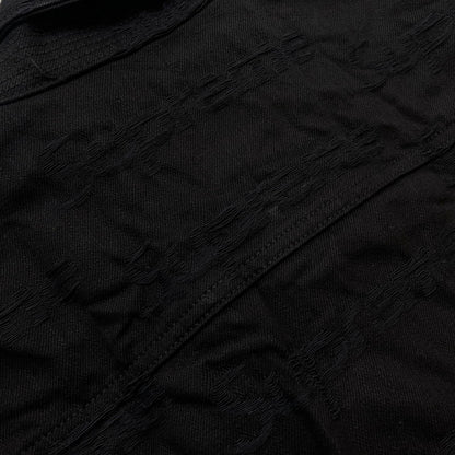【中古品】【メンズ】 SUPREME シュプリーム 25FW JACQUARD LOGOS DENIM TRUCKER JACKET ジャガード ロゴ デニムトラッカー ジャケット ライトアウター Gジャン 149-260612-yo-01-tei サイズ：XL カラー：ブラック 万代Net店