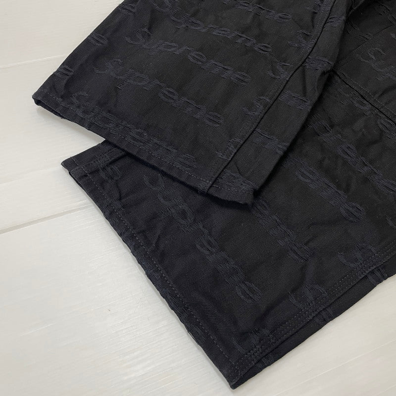 【中古品】【メンズ】 SUPREME シュプリーム 25FW JACQUARD LOGOS DOUBLE KNEE PAINTER JEAN ジャガード ロゴ ダブルニー ペインターパンツ ボトムス デニムパンツ 149-260612-yo-02-tei サイズ：34 カラー：ブラック 万代Net店
