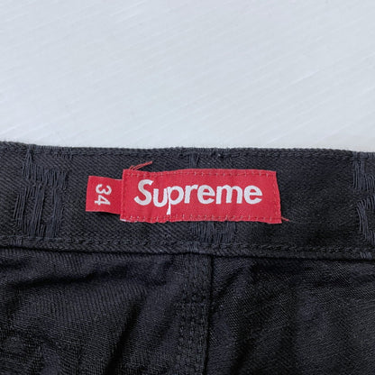 【中古品】【メンズ】 SUPREME シュプリーム 25FW JACQUARD LOGOS DOUBLE KNEE PAINTER JEAN ジャガード ロゴ ダブルニー ペインターパンツ ボトムス デニムパンツ 149-260612-yo-02-tei サイズ：34 カラー：ブラック 万代Net店
