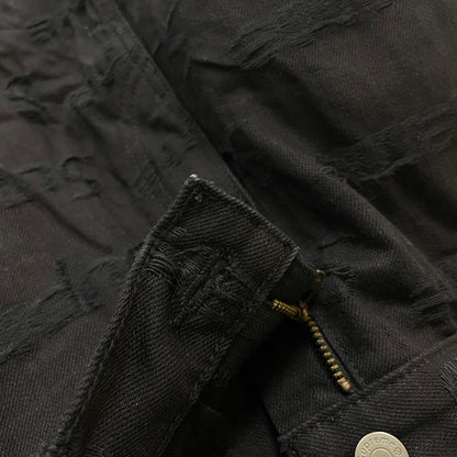【中古品】【メンズ】 SUPREME シュプリーム 25FW JACQUARD LOGOS DOUBLE KNEE PAINTER JEAN ジャガード ロゴ ダブルニー ペインターパンツ ボトムス デニムパンツ 149-260612-yo-02-tei サイズ：34 カラー：ブラック 万代Net店