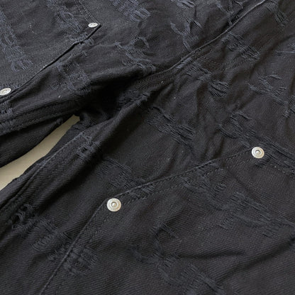 【中古品】【メンズ】 SUPREME シュプリーム 25FW JACQUARD LOGOS DOUBLE KNEE PAINTER JEAN ジャガード ロゴ ダブルニー ペインターパンツ ボトムス デニムパンツ 149-260612-yo-02-tei サイズ：34 カラー：ブラック 万代Net店