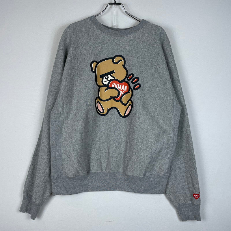 【中古品】【メンズ】 HUMANMADE ヒューマンメイド × UNDERCOVER アンダーカバー 別注 コラボ HEAVYWEIGHT SWEATSHIRT XX30CS008 ヘビーウェイト スウェットシャツ 長袖 トップス トレーナー 142-260612-yo-04-tei サイズ：XXL カラー：グレー 万代Net店