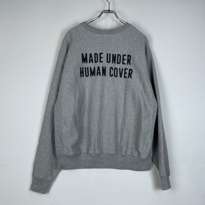 【中古品】【メンズ】 HUMANMADE ヒューマンメイド × UNDERCOVER アンダーカバー 別注 コラボ HEAVYWEIGHT SWEATSHIRT XX30CS008 ヘビーウェイト スウェットシャツ 長袖 トップス トレーナー 142-260612-yo-04-tei サイズ：XXL カラー：グレー 万代Net店