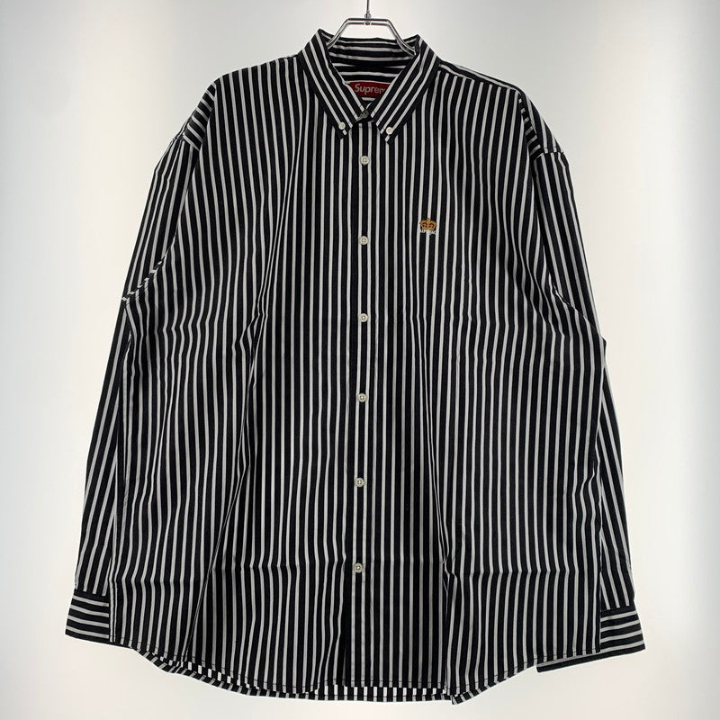 【中古品】【メンズ】 Supreme シュプリーム STRIPE L/S SHIRT ストライプ ロングスリーブ シャツ 長袖 トップス 149-260613-ko-14-tei サイズ：XL カラー：ブラック 万代Net店