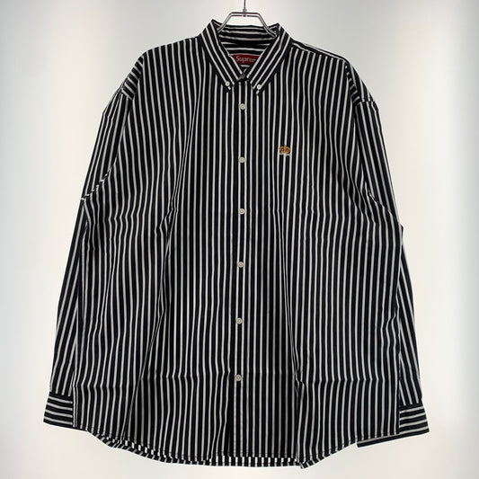 【中古品】【メンズ】 Supreme シュプリーム STRIPE L/S SHIRT ストライプ ロングスリーブ シャツ 長袖 トップス 149-260613-ko-14-tei サイズ：XL カラー：ブラック 万代Net店