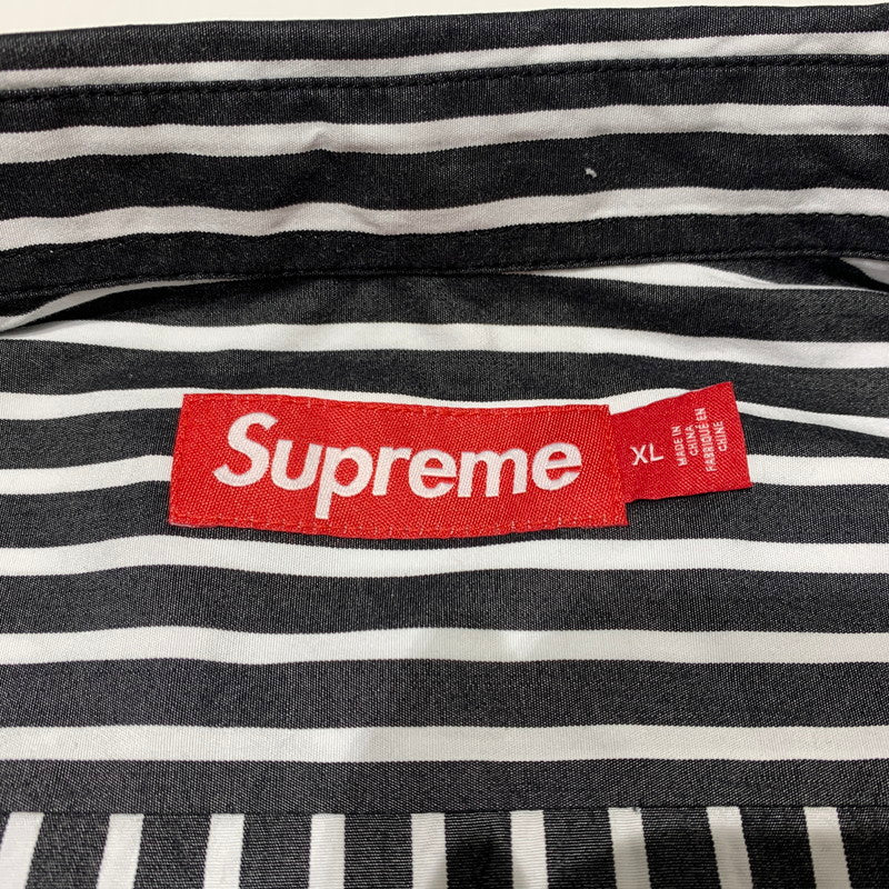 【中古品】【メンズ】 Supreme シュプリーム STRIPE L/S SHIRT ストライプ ロングスリーブ シャツ 長袖 トップス 149-260613-ko-14-tei サイズ：XL カラー：ブラック 万代Net店