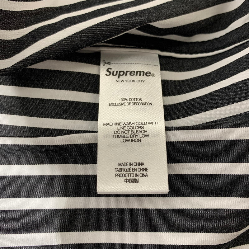 【中古品】【メンズ】 Supreme シュプリーム STRIPE L/S SHIRT ストライプ ロングスリーブ シャツ 長袖 トップス 149-260613-ko-14-tei サイズ：XL カラー：ブラック 万代Net店