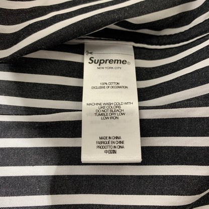 【中古品】【メンズ】 Supreme シュプリーム STRIPE L/S SHIRT ストライプ ロングスリーブ シャツ 長袖 トップス 149-260613-ko-14-tei サイズ：XL カラー：ブラック 万代Net店