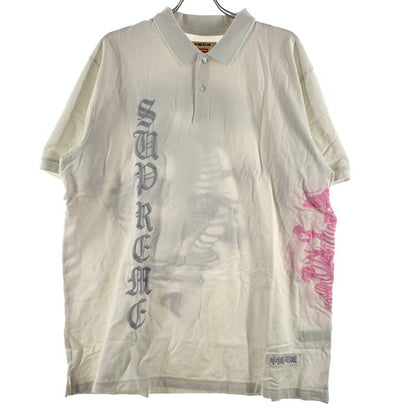 【中古品】【メンズ】 Supreme シュプリーム THE GREAT CHINA WALL DRAGON POLO グレート チャイナ ウォール ドラゴン ポロ 半袖 トップス 149-260613-ko-15-tei サイズ：XL カラー：ホワイト 万代Net店