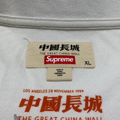 【中古品】【メンズ】 Supreme シュプリーム THE GREAT CHINA WALL DRAGON POLO グレート チャイナ ウォール ドラゴン ポロ 半袖 トップス 149-260613-ko-15-tei サイズ：XL カラー：ホワイト 万代Net店