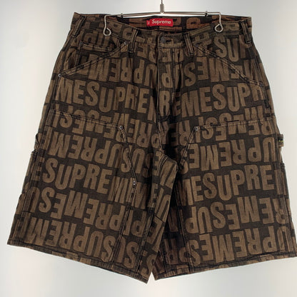 【中古品】【メンズ】 Supreme シュプリーム REPEAT JACQURD DOUBLE KNEE DENIM SHORT リピート ジャカード ダブルニー デニムショーツ ボトムス ハーフパンツ 149-260613-ko-16-tei サイズ：34 カラー：ブラウン 万代Net店