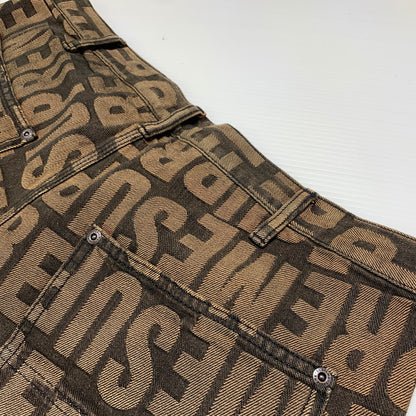 【中古品】【メンズ】 Supreme シュプリーム REPEAT JACQURD DOUBLE KNEE DENIM SHORT リピート ジャカード ダブルニー デニムショーツ ボトムス ハーフパンツ 149-260613-ko-16-tei サイズ：34 カラー：ブラウン 万代Net店