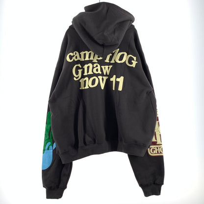 【中古品】【メンズ】 ReCePTION レセプション GRAPHIC CROPPED HOODIE グラフィック クロップド フーディ トップス プルオーバーパーカー 142-260720-ko-39-tei サイズ：L カラー：ブラック 万代Net店