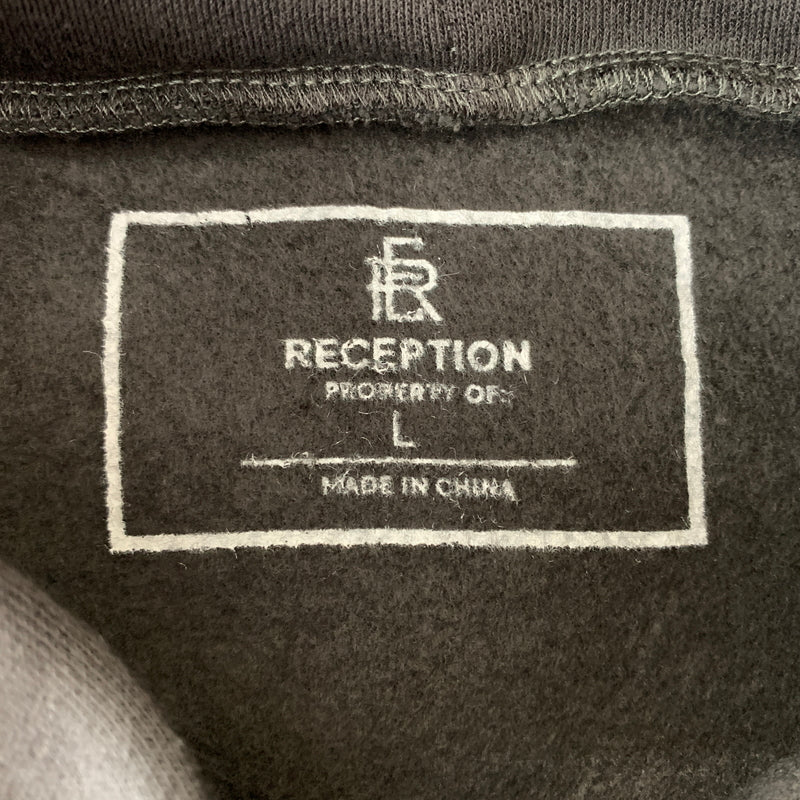 【中古品】【メンズ】 ReCePTION レセプション GRAPHIC CROPPED HOODIE グラフィック クロップド フーディ トップス プルオーバーパーカー 142-260720-ko-39-tei サイズ：L カラー：ブラック 万代Net店