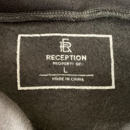 【中古品】【メンズ】 ReCePTION レセプション GRAPHIC CROPPED HOODIE グラフィック クロップド フーディ トップス プルオーバーパーカー 142-260720-ko-39-tei サイズ：L カラー：ブラック 万代Net店