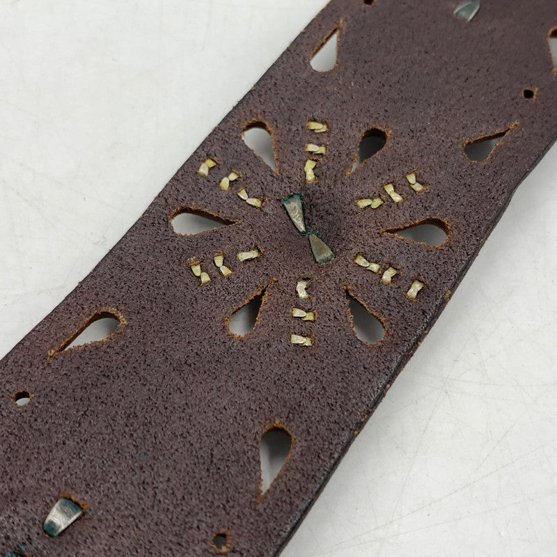 【中古品】【メンズ】 HTC エイチティーシー STUDS BELT MADE IN ITALY スタッズ ベルト アクセサリー イタリア製 205-260613-ko-03-tei カラー：ブラウン/シルバー 万代Net店