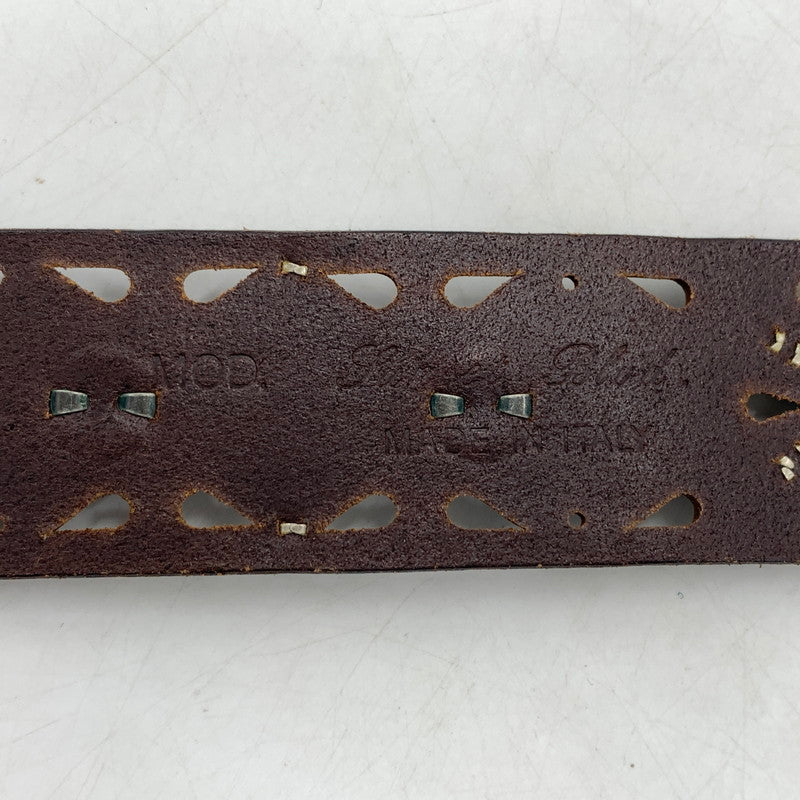 【中古品】【メンズ】 HTC エイチティーシー STUDS BELT MADE IN ITALY スタッズ ベルト アクセサリー イタリア製 205-260613-ko-03-tei カラー：ブラウン/シルバー 万代Net店