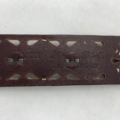 【中古品】【メンズ】 HTC エイチティーシー STUDS BELT MADE IN ITALY スタッズ ベルト アクセサリー イタリア製 205-260613-ko-03-tei カラー：ブラウン/シルバー 万代Net店