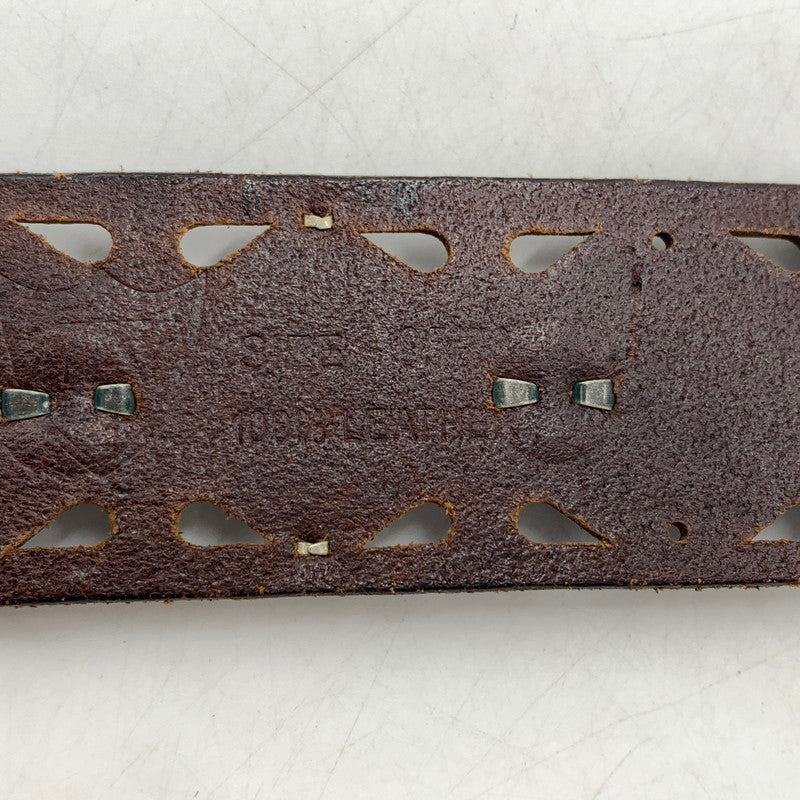 【中古品】【メンズ】 HTC エイチティーシー STUDS BELT MADE IN ITALY スタッズ ベルト アクセサリー イタリア製 205-260613-ko-03-tei カラー：ブラウン/シルバー 万代Net店