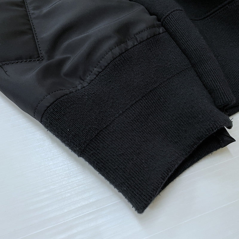 【中古品】【メンズ】 SACAI サカイ SPONGE SWEAT × NYLON TWILL HOODIE SCM-219 AD2025 スポンジスウェット × ナイロンツイル フーディ 長袖 トップス ジップパーカー 140-260612-yo-06-tei サイズ：1 カラー：ブラック 万代Net店