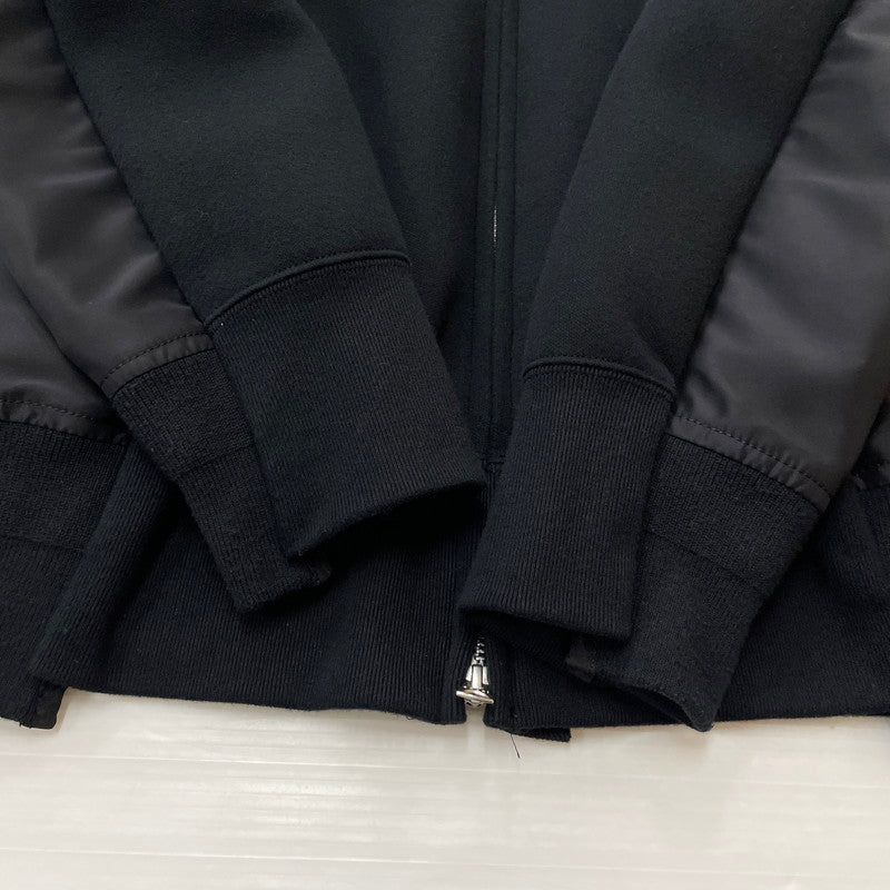 【中古品】【メンズ】 SACAI サカイ SPONGE SWEAT × NYLON TWILL HOODIE SCM-219 AD2025 スポンジスウェット × ナイロンツイル フーディ 長袖 トップス ジップパーカー 140-260612-yo-06-tei サイズ：1 カラー：ブラック 万代Net店