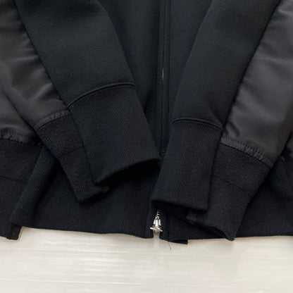 【中古品】【メンズ】 SACAI サカイ SPONGE SWEAT × NYLON TWILL HOODIE SCM-219 AD2025 スポンジスウェット × ナイロンツイル フーディ 長袖 トップス ジップパーカー 140-260612-yo-06-tei サイズ：1 カラー：ブラック 万代Net店
