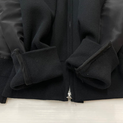 【中古品】【メンズ】 SACAI サカイ SPONGE SWEAT × NYLON TWILL HOODIE SCM-219 AD2025 スポンジスウェット × ナイロンツイル フーディ 長袖 トップス ジップパーカー 140-260612-yo-06-tei サイズ：1 カラー：ブラック 万代Net店