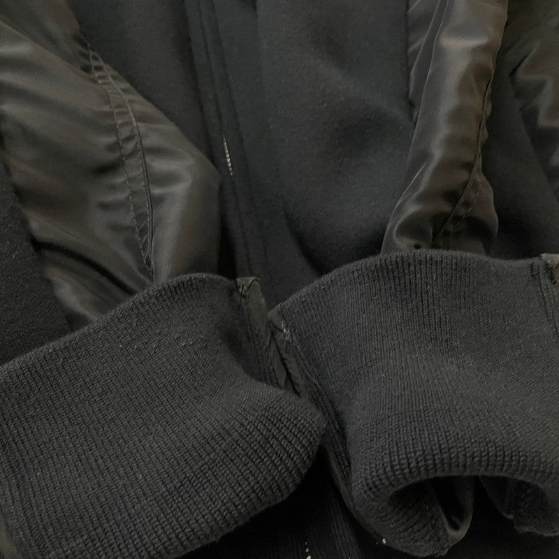 【中古品】【メンズ】 SACAI サカイ SPONGE SWEAT × NYLON TWILL HOODIE SCM-219 AD2025 スポンジスウェット × ナイロンツイル フーディ 長袖 トップス ジップパーカー 140-260612-yo-06-tei サイズ：1 カラー：ブラック 万代Net店