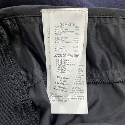 【中古品】【メンズ】 SACAI サカイ SPONGE SWEAT × NYLON TWILL HOODIE SCM-219 AD2025 スポンジスウェット × ナイロンツイル フーディ 長袖 トップス ジップパーカー 140-260612-yo-06-tei サイズ：1 カラー：ブラック 万代Net店